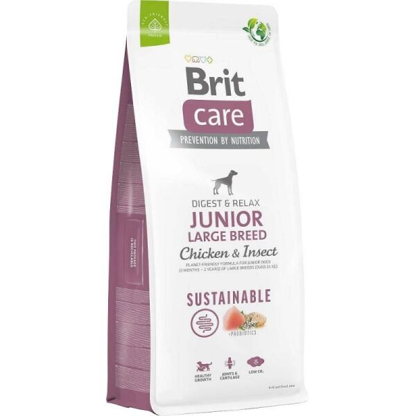<strong>Brit Care</strong> Alimento Seco para Perros, Junior, Raza Grande, Pollo y Insecto, bolsa de 3-12 kg