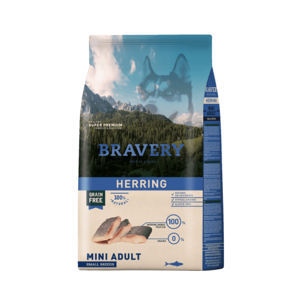 <strong>Bravery</strong> Herring Alimento Seco para Perros, Adulto, Raza Mini/Pequeña, Arenque (Pescado Blanco), bolsa de 2-7 kg