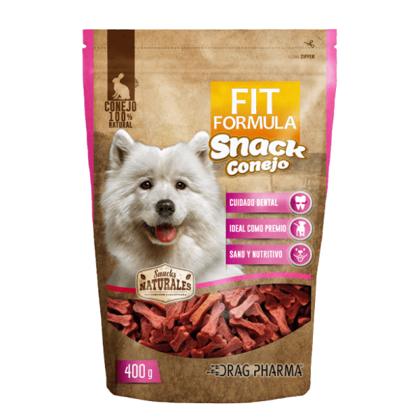 <strong>Fit Formula</strong> Snack Conejo, Snack para Perros, bolsa de 400 gr