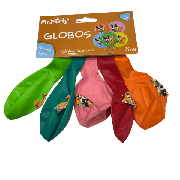 <strong>Mr Party</strong> Globos de Látex con Diseño de Perros, 30 cm, 5 unidades