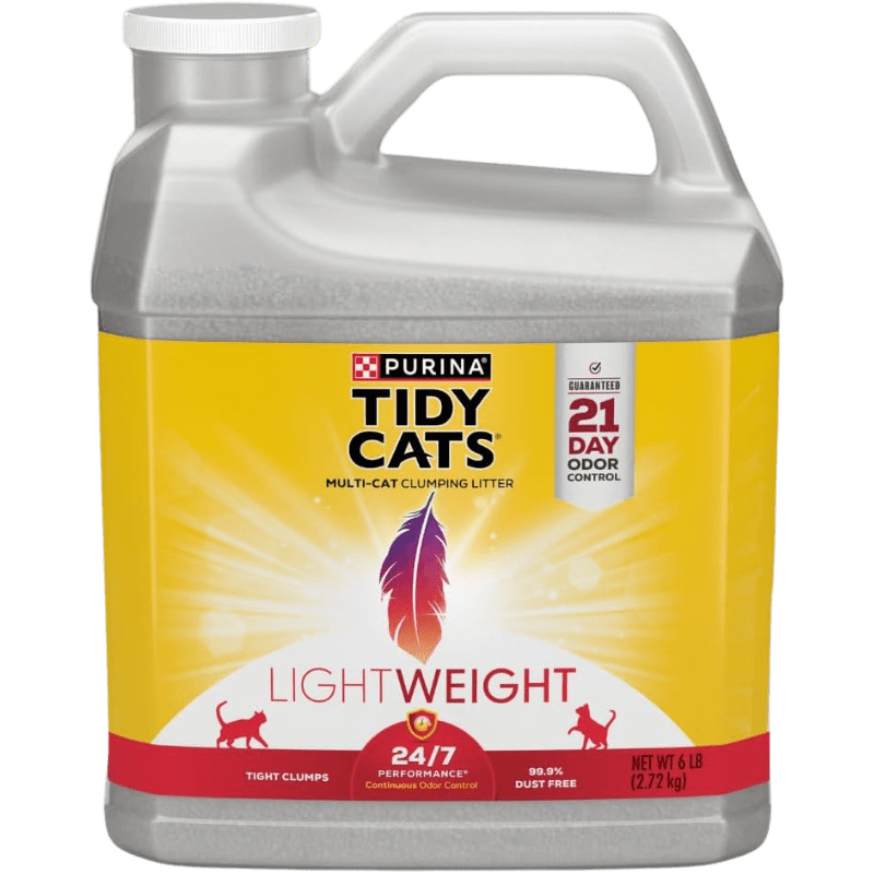 <strong>Purina Tidy Cats</strong> Light Weight, Arena Aglomerante de Arcilla, Liviana, bidón de 2.72 kg