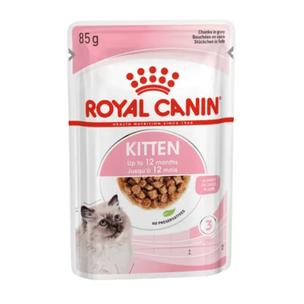 <strong>Royal Canin</strong> Pouch Kitten Instintive, Alimento húmedo completo para gatitos de 4 a 12 meses, pouch 85 gr