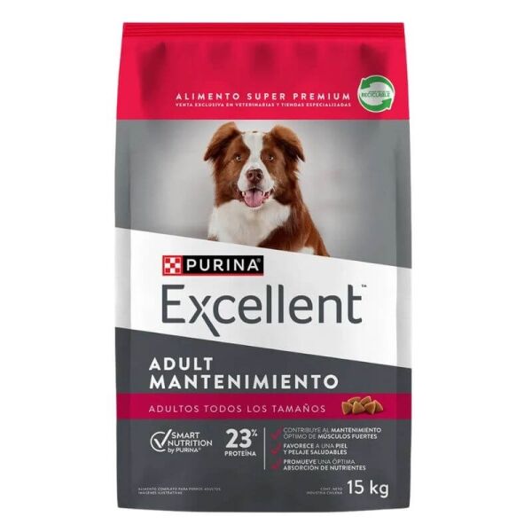 <strong>Purina Excellent</strong> Mantenimiento, Alimento Seco para Perro Adulto, Todos los Tamaños, bolsa de 15 kg