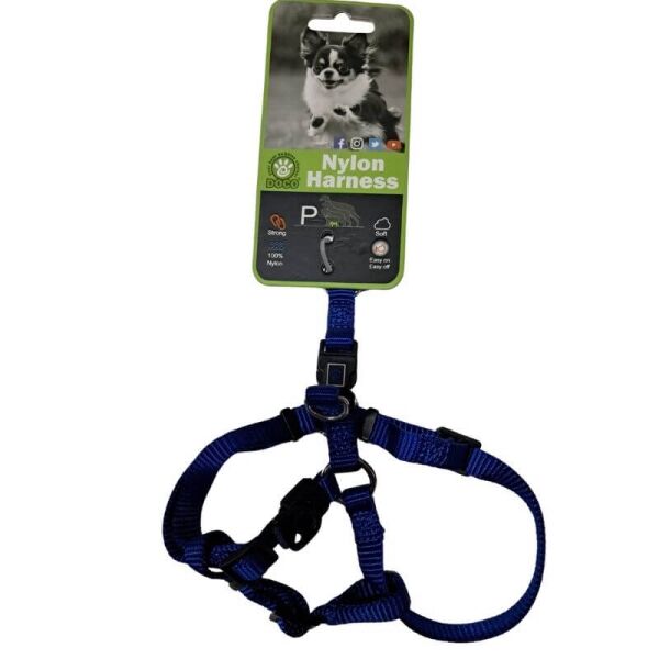 <strong>DOCO</strong> Signature, Arnés para Perros, Razas Pequeñas y Mini, Azul, 1 cm x 26-35 cm