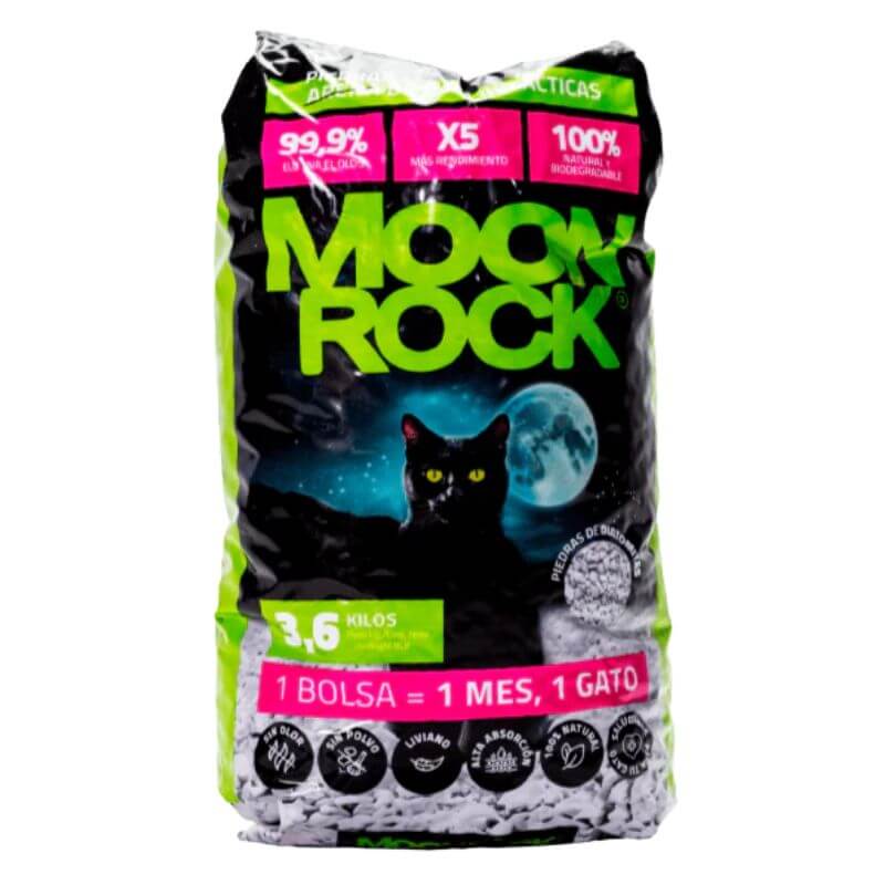 <strong>MoonRock</strong> Arena Sanitaria Absorbente para Gatos, Piedras de Diatomea, bolsa de 3.6 kg