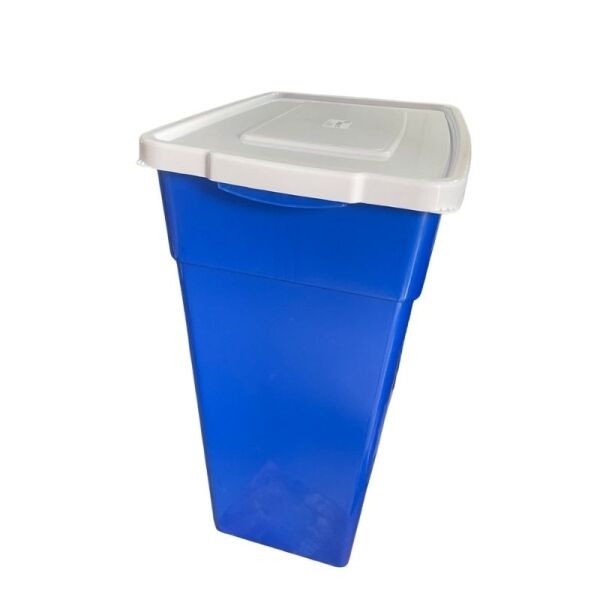 <strong>Guau</strong> Contenedor con Tapa Hermética, Capacidad 50 litros, Color Azul con tapa Blanca - Imagen 3