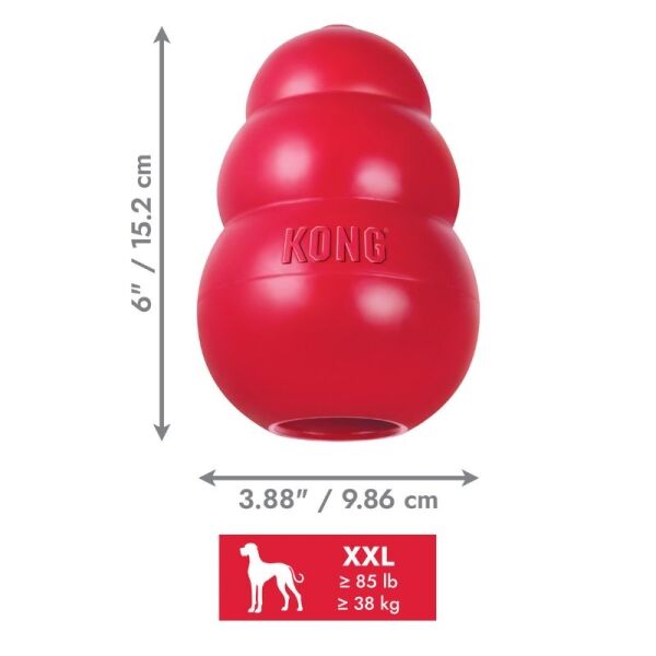 <strong>KONG</strong> Classic, Juguete de Caucho Natural, Recomendado para Perros de 38 kg o más, talla XXL - Imagen 2