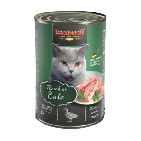 <strong>Leonardo</strong> Quality Selection Duck, Alimento Húmedo para Gatos, Pato, lata de 400 gr