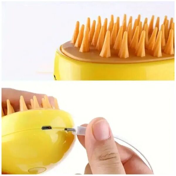 <strong>Marben Pets</strong> Cepillo de Vapor Recargable para Mascotas, Color Amarillo - Imagen 2
