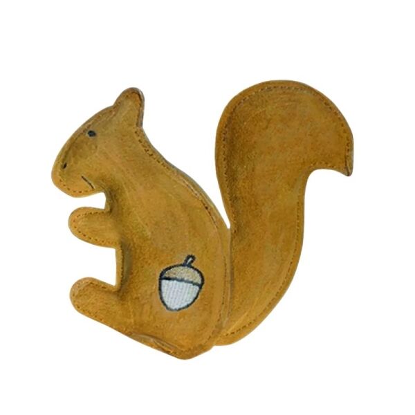 <strong>Wonder Dog</strong> Juguete para Perros en Forma de Ardilla, Cuero Autentico, con Sonido - Imagen 2