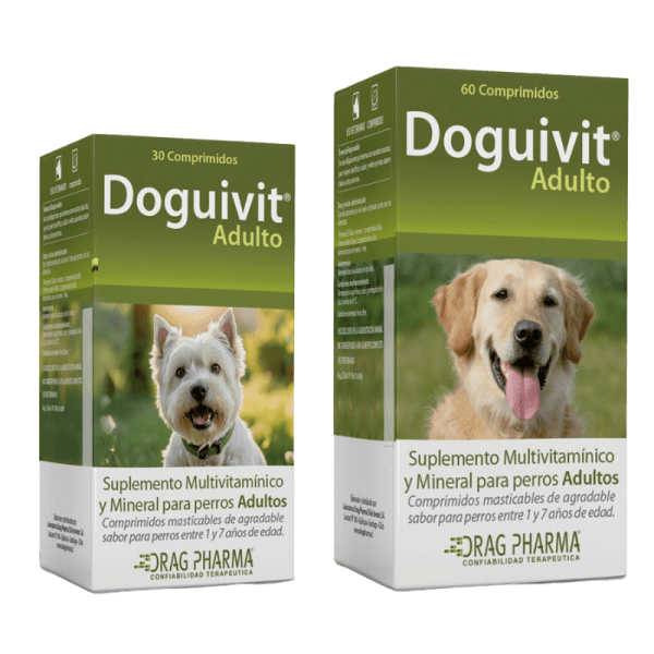 <strong>Doguivit</strong> Adulto, Suplemento Multivitamínico y Mineral para Perros Adultos, 30-60 Comprimidos