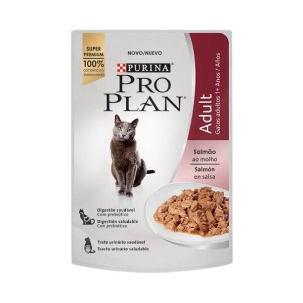 <strong>Purina Pro Plan</strong> Alimento Húmedo para Gatos, Trozos de Salmón en Salsa, pouch de 85 gr