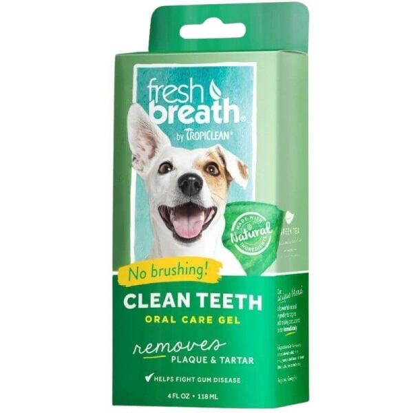<strong>TropiClean</strong> Fresh Breath Gel Dental Natural para Perros, Tubo de 118 ml