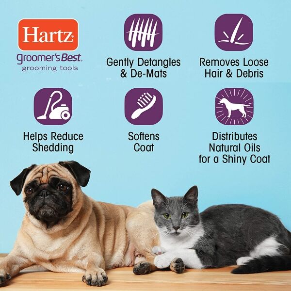 <strong>Hartz</strong> Groomer's Best Combo Brush, Cepillo de Cuerda y Acero para Gatos y Perros Pequeños, 2 en 1 - Imagen 2