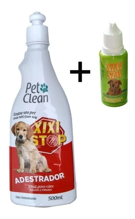 <strong>Pet Clean</strong> Kit Educador Xixi Stop + Xixi Sim para Adiestramiento de Perros y Gatos, Incluye: Repelente de Orina (500 ml) y Atraedor (30 ml)