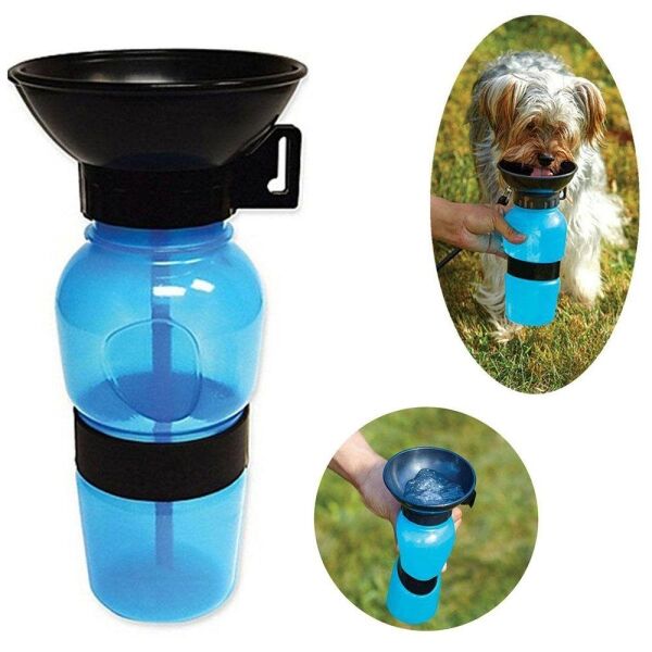 <strong>Marben Pets</strong> Bebedero Portátil para Perros, Botella y Bowl Integrado, Capacidad 500 ml, Color Azul - Imagen 2