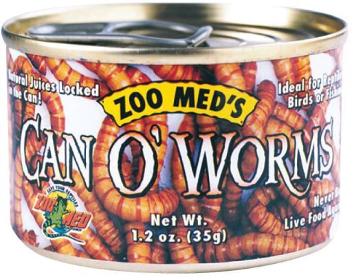 <strong>Zoo Med’s</strong> Can O’ Worms, Alimento para Reptiles, Pájaros y Roedores, Gusanos, 60 unidades, en lata