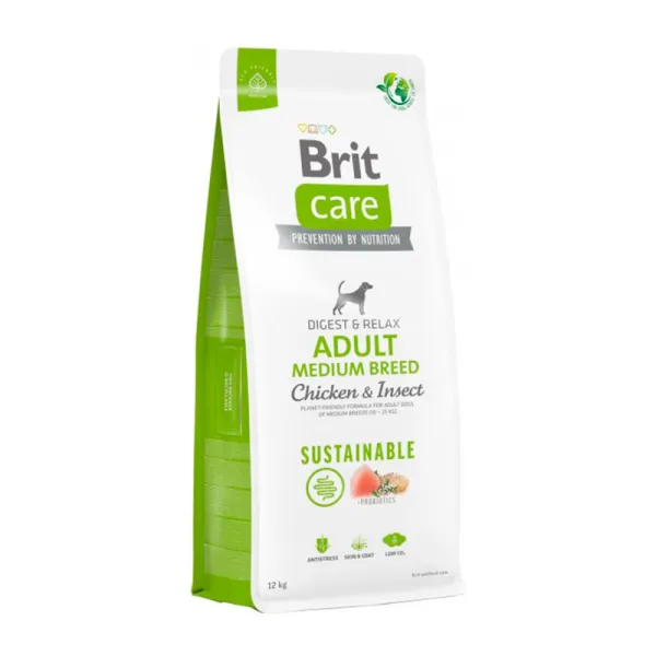 <strong>Brit Care</strong> Alimento Seco para Perros, Adulto Raza Mediana, Pollo e Insecto, bolsa de 3-12 kg