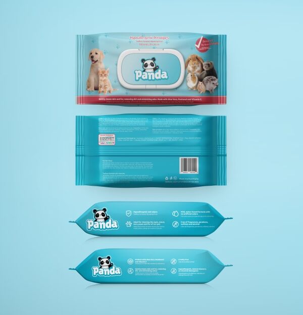 <strong>Panda</strong> Toallitas Húmedas Hipoalergénicas para Perros y Gatos, Aloe Vera y Pantenol, 100 Unidades - Imagen 2