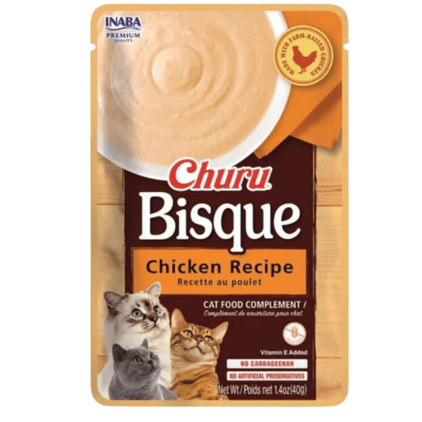 <strong>Inaba</strong> Churu Bisque, Snack Húmedo Cremoso para Gatos, Pollo, sachet de 40 gr