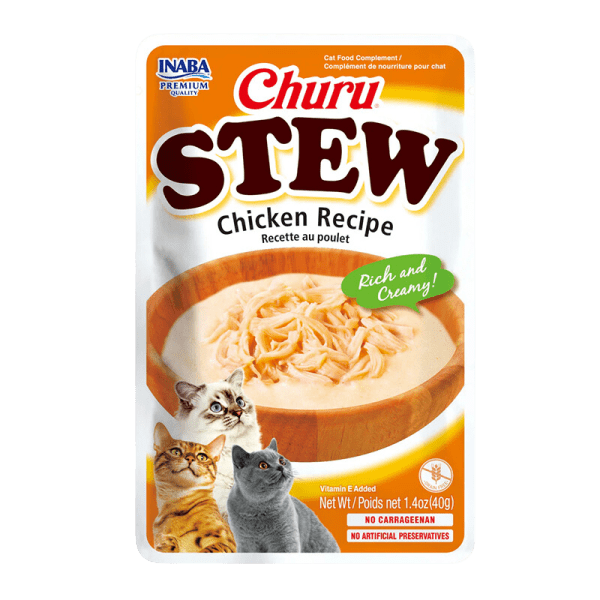 <strong>Inaba</strong> Churu Stew, Snack Húmedo y Cremoso para Gatos, Pollo, sachet de 40 gr