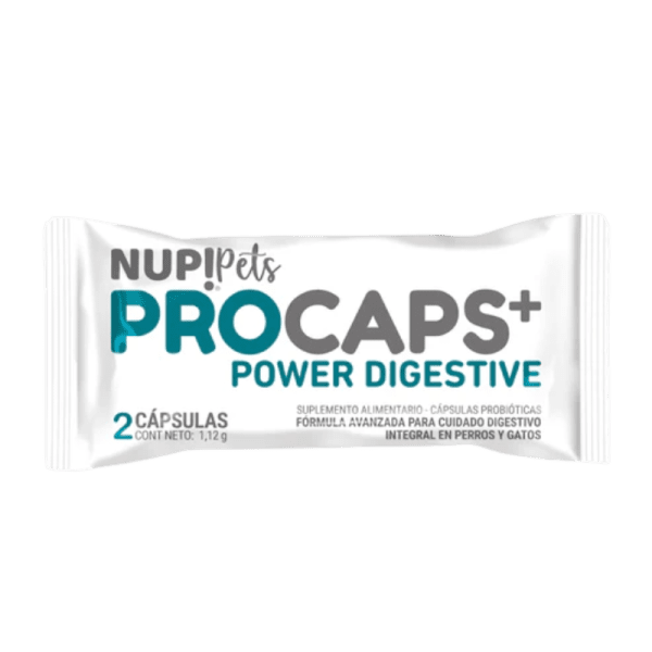 <strong>Nup! Pets</strong> Procaps Power Digestive, Suplemento Cuidado Digestivo para Perros y Gatos, 2 cápsulas