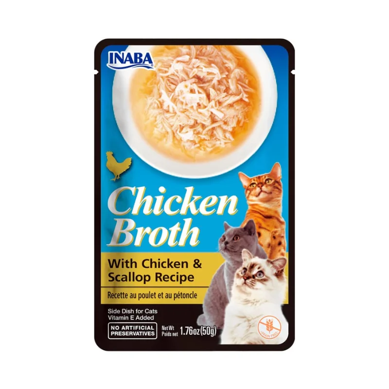<strong>Inaba</strong> Churu Chicken Broth, Snack Húmedo para Gatos, Caldo de Pollo con Ostión, sachet de 50 gr