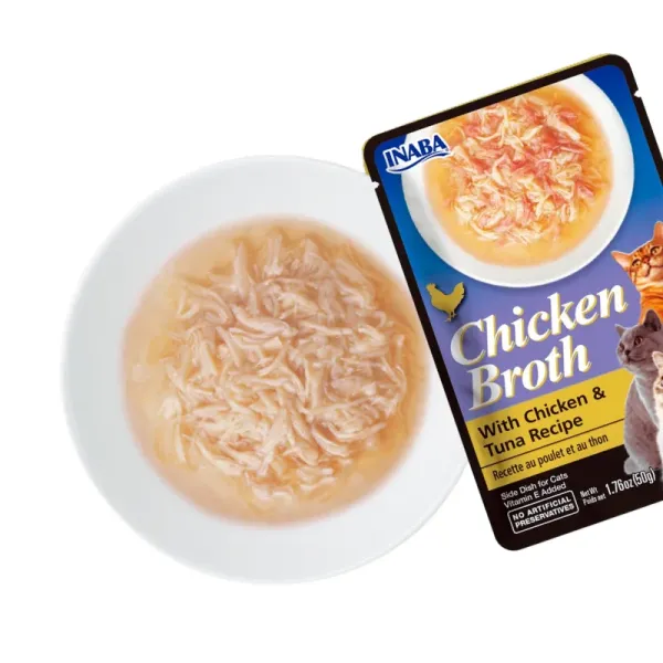 <strong>Pack: Inaba</strong> Churu Chicken Broth, Snack Húmedo para Gatos, Caldo de Pollo con Atún, 6 sachet de 50 gr - Imagen 3