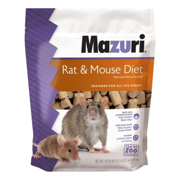 <strong>Mazuri</strong> Rat and Mouse Diet, Alimento para Ratas, bolsa de 900 gr