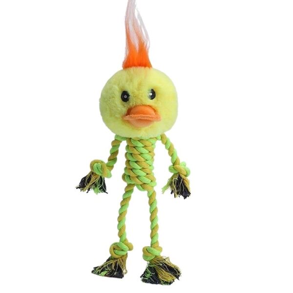 <strong>Guau!</strong> Pato Interactivo de Peluche con Cuerdas Trenzadas