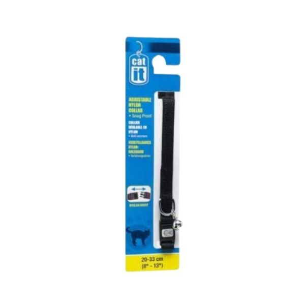 <strong>Catit</strong> Breakaway, Collar con Seguro y Campana para Gatos, Diámetro Ajustable 20-33 cm, Color Negro