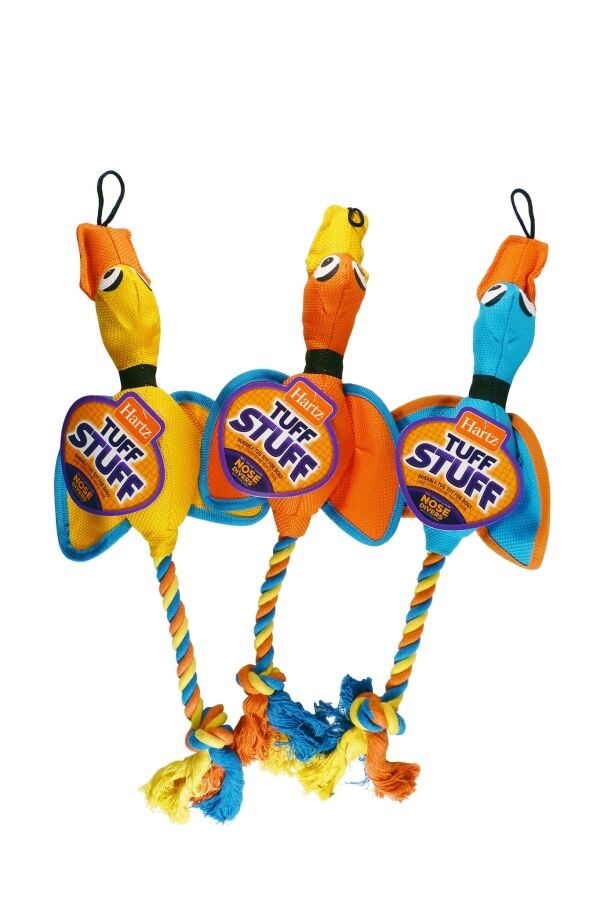 <strong>Hartz</strong> Tuff Stuff Nose Divers, Pato de Juguete Rellenable y con Cuerda para Perros, Tamaños S‑L