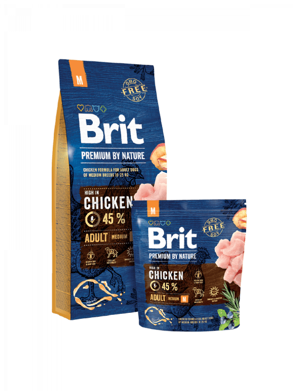 <strong>Brit Premium By Nature</strong> Alimento Seco para Perros, Adulto, Raza Mediana, Pollo, bolsa de 3-15 kg