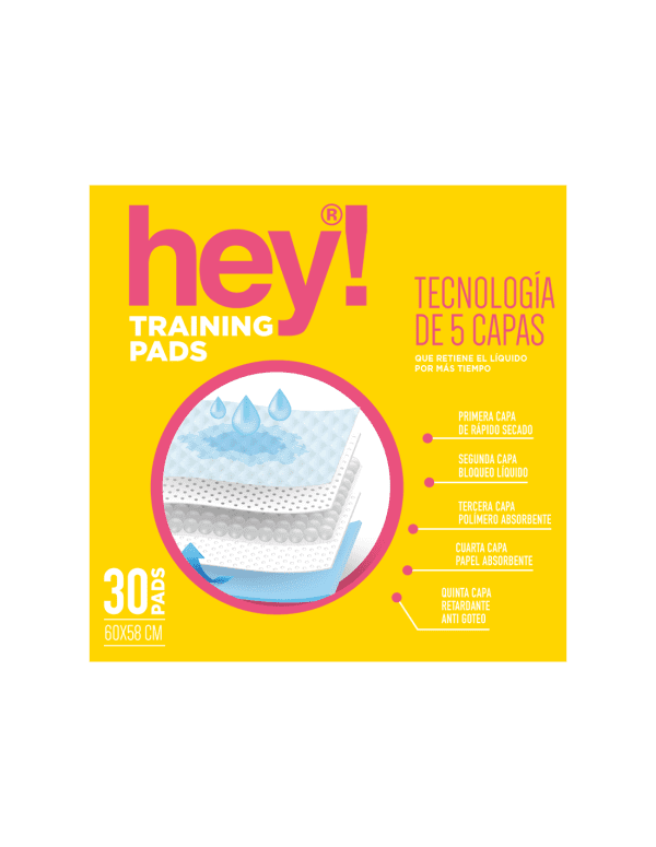 <strong>Hey!</strong> Sabanillas de Entrenamiento para Perros, Training Pads, 60 x 58 cm, 30 Unidades - Imagen 2