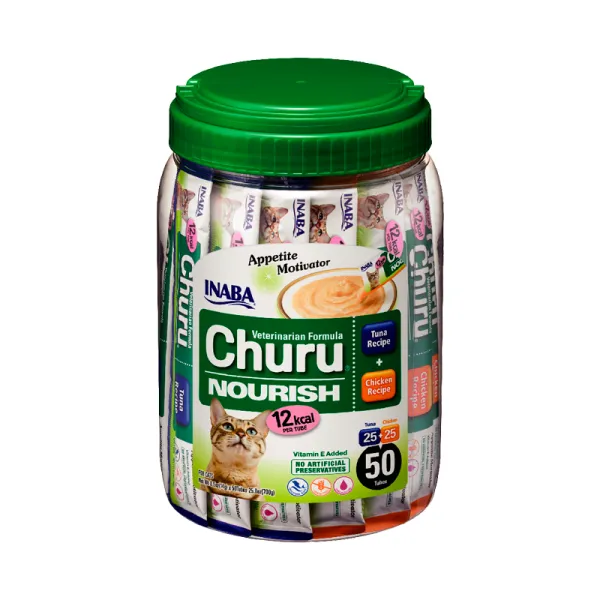 <strong>Inaba</strong> Churu Veterinarian Nourish, Snack Húmedo Cremoso para Gatos, Apertura de Apetito y Apoyo Calórico, tarro de 50 unidades