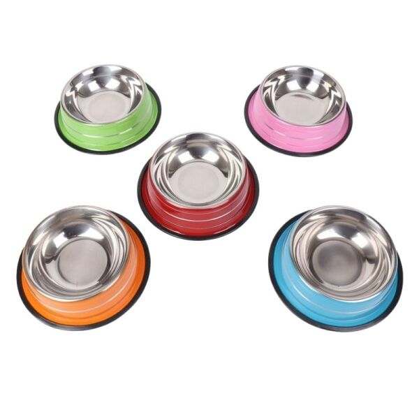 <strong>Guau!</strong> Plato de Acero Inoxidable Antideslizante, color Naranjo ,Talla S, Diámetro de la base 18 cm - Imagen 2
