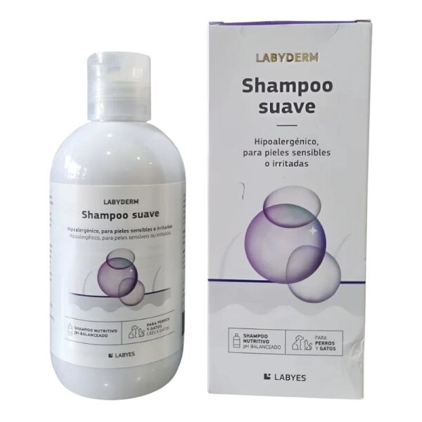 <strong>Labyderm</strong> Shampoo Suave, para Perros y Gatos con Piel Sensible, botella de 220 ml