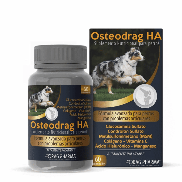 <strong>Osteodrag HA</strong> Suplemento Nutricional, Salud y Soporte Articular para Perros, 60 comprimidos