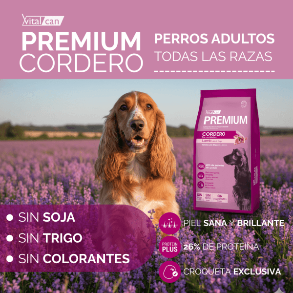 <strong>Vitalcan Premium</strong> Cordero, Alimento Seco para Perros, bolsa de 7.5 kg - Imagen 2