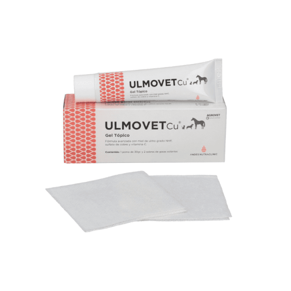 <strong>Ulmovet</strong> Cu, Gel Regenerador de Piel Animal, Miel de Ulmo, pomo de 30 gr y 2 gasas - Imagen 2