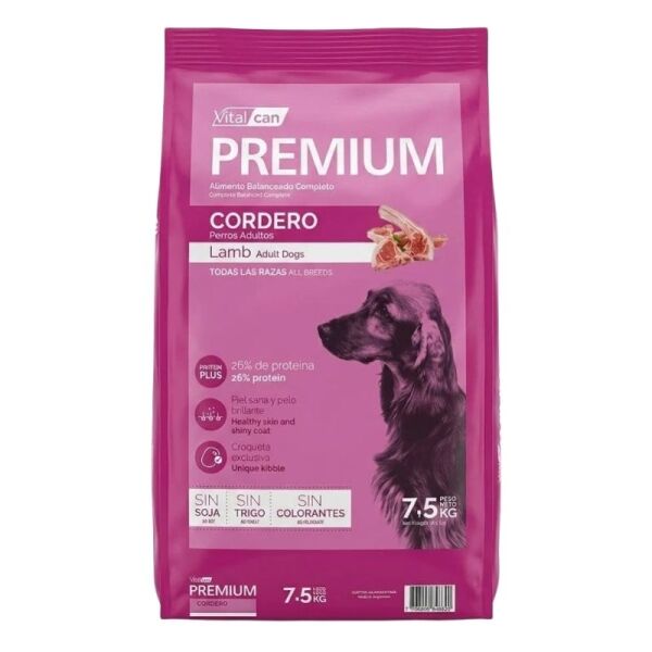 <strong>Vitalcan Premium</strong> Cordero, Alimento Seco para Perros, bolsa de 7.5 kg