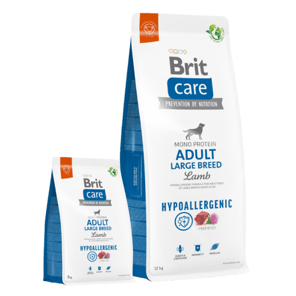 <strong>Brit Care</strong> Alimento Seco para Perros Hipoalergénico, Adulto, Raza Grande, Cordero, bolsa de 3-12 kg