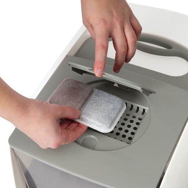 <strong>Catit</strong> Airsift Baño Jumbo con Cubierta y Filtro Anti-olores para Gatos, Gris - Imagen 3