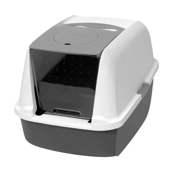 <strong>Catit</strong> Airsift Baño Jumbo con Cubierta y Filtro Anti-olores para Gatos, Gris