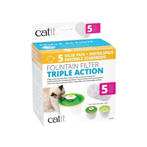 <strong>Catit</strong> Filtro Triple Acción para Fuentes Bebederas, 5 Unidades