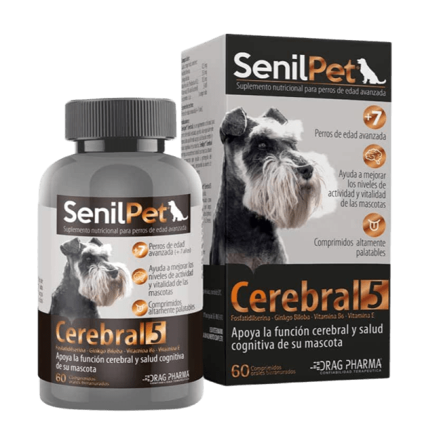<strong>SenilPet</strong> Cerebral 5, Suplemento Cognitivo para Perros Senior, 60 comprimidos