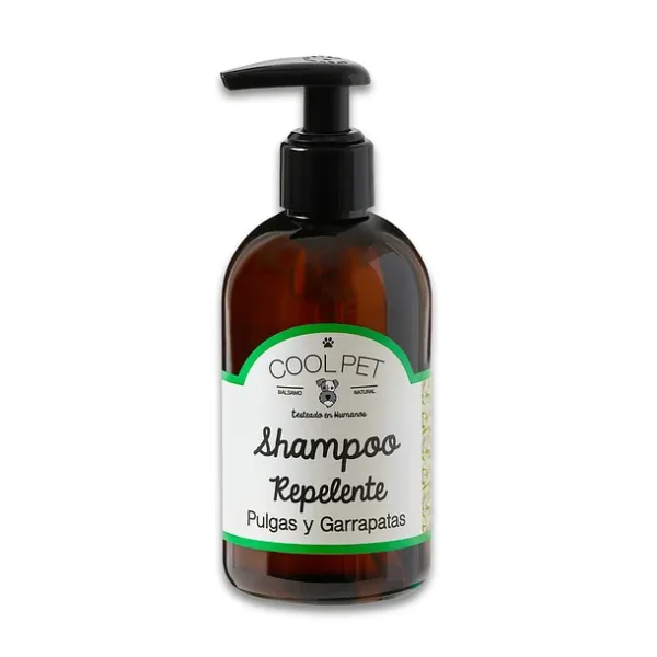 <strong>Cool Pet</strong> Shampoo Repelente de Pulgas y Garrapatas para Perros, 250 ml, con Aceite de Árbol de Té