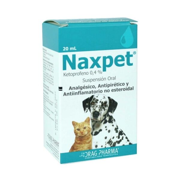<strong>Naxpet</strong> Suspensión Oral (Ketoprofeno 0.4%), Analgésico, Antiinflamatorio y Antipirético para Perros y Gatos, frasco de 20 ml
