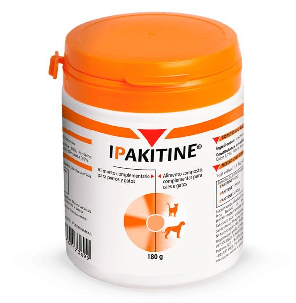 <strong>Vetoquinol</strong> Ipakitine Suplemento Alimenticio, Salud Renal para Perros y Gatos, pote de 180 gr