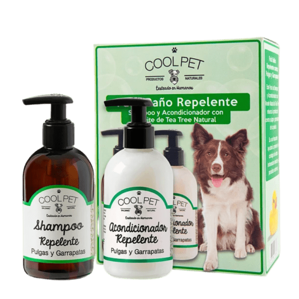 <strong>Cool Pet</strong> Pack Baño Pieles Sensibles, Shampoo y Acondicionador Repelente para Perros, 250 ml c/u
